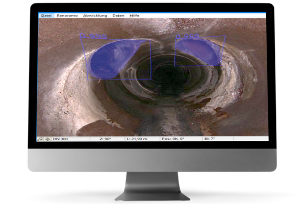 IBAK AI-supported sewer inspection Masking damage events in the pipe